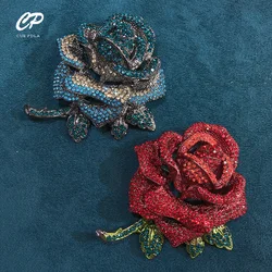 Rose Flower Brooch Retro Rhinestone Flower Pin Suit Jacket Personalized Corsage Accessories