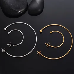 1 Pair Big Circle For Women Hoop Earrings Exaggerated Hoop Ear Loop Smooth Ring Earring Stainless Steel Jewelry