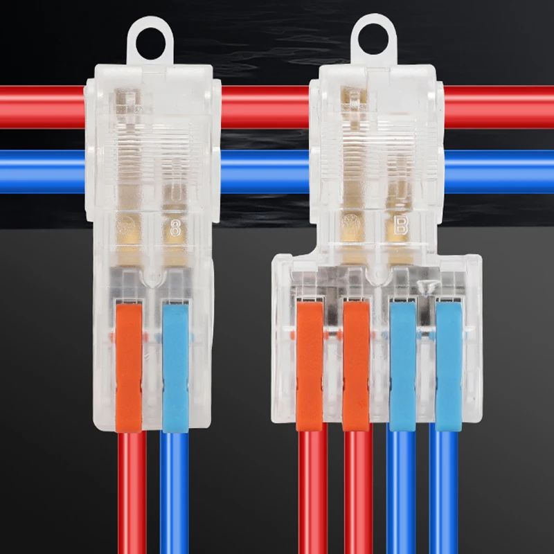 Złączki elektryczne typu T, złączki zaciskowe szybkozłączne, listwy zaciskowe do lamp, uniwersalne złączki elektryczne.