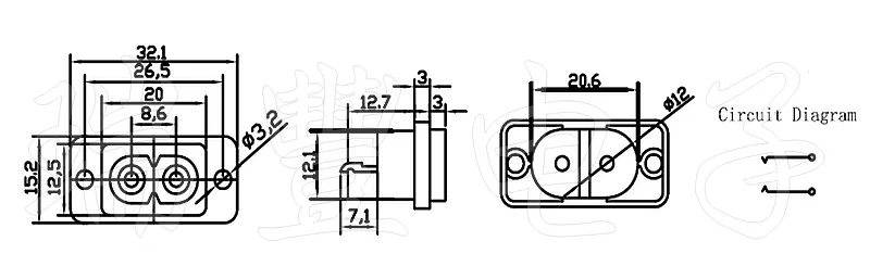 Tomada terminal do poder do preto 2, soquete de entrada, soquete do interruptor, IEC320, C8, C.A., 250V, 2.5A, 5 PCes, 10 PCes