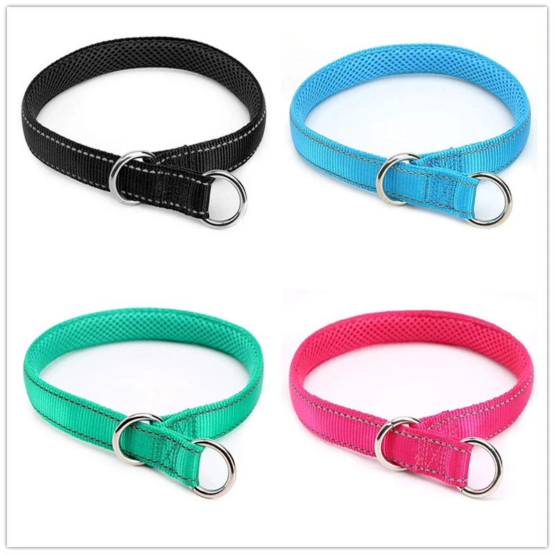 Benepaw Durable P Dog Collar Breathable Reflective Soft Comfortable Nylon Mesh Padded Training Puppy Pet Slip Collar Adjustable