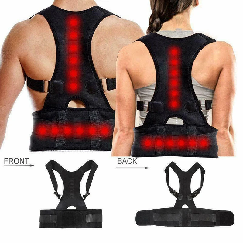 Back-Belt Adult Magnetic Posture Corrector Adjustable Correction Waist Trainer Shoulder Lumbar Brace Spine Support Straight Belt