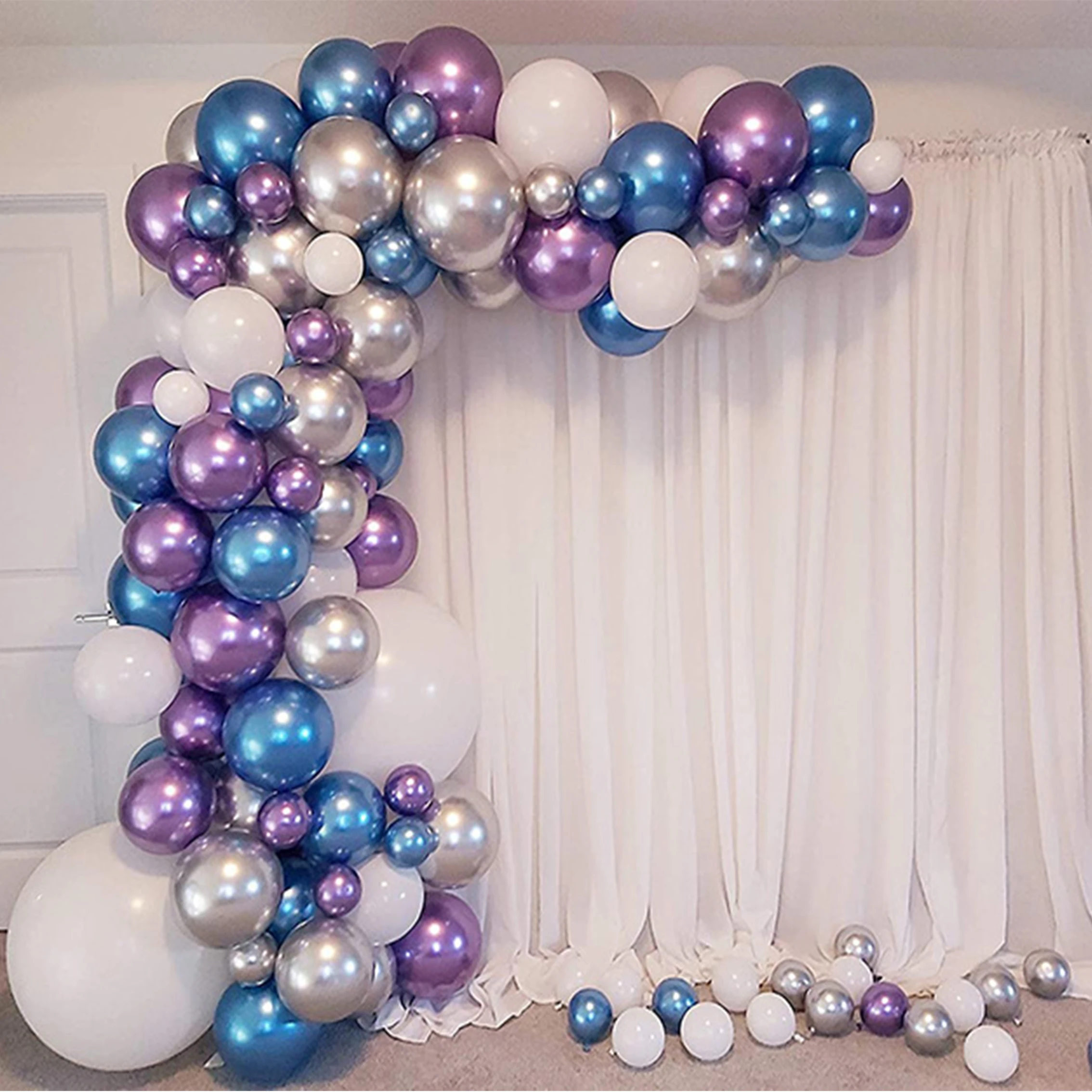 131Pcs Purple blue white latex balloon garland arch kit DIY wedding birthday party decoration balloon garland supplies