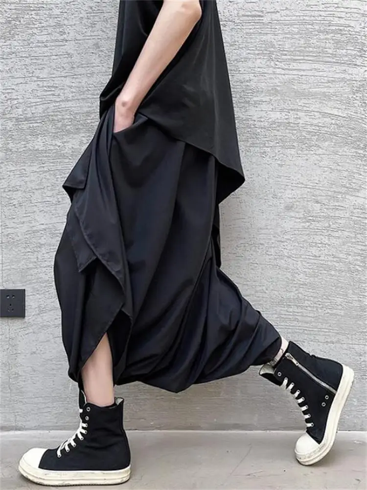 

Men's Summer New Irregular Three-Dimensional Cut Design Crotch Halen Pants Japanese Loose Large Size Skirt Pants