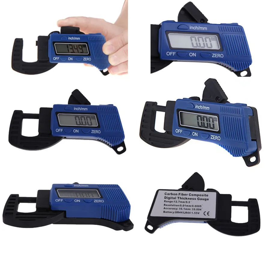 Portable Precise Digital Thickness Gauge Meter Metal Tester Micrometer 0 to 12.7mm Caliper Meter Width Measure Tools