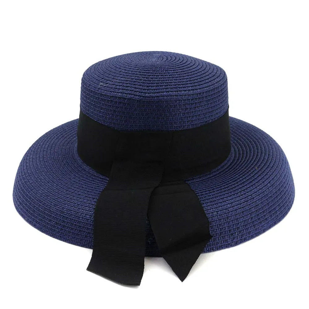 2023 Summer Straw Hat with Ribbon Hepburn Style Big Eaves Female Outdoor Travel Beach Vacation Seaside Sun Hat  Fashion Hat