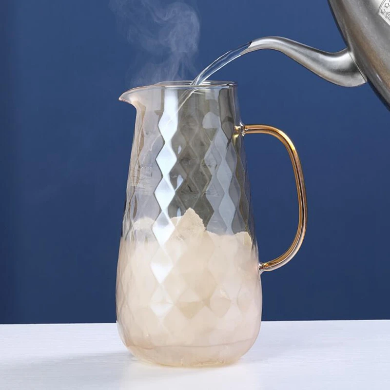 54Oz Glas Pitcher Met Deksel Iced Tea Pitcher Water Jug Hot Koud Water Ijs Thee Wijn Koffie Melk En sap Drank Karaf