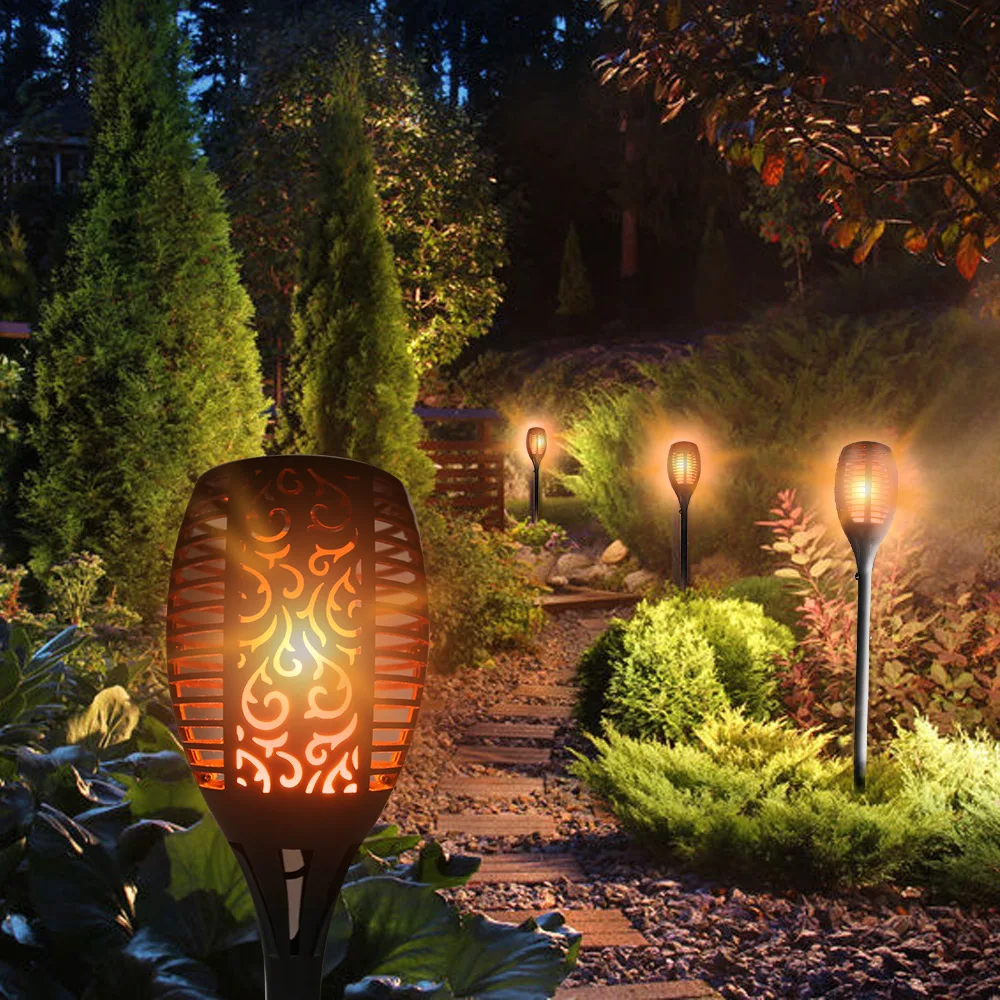 Solar Flame Lamp Flickering IP65 Waterproof LED Garden Decoration Landscape Light Lawn Lamp Path Lighting Torch Light Spot