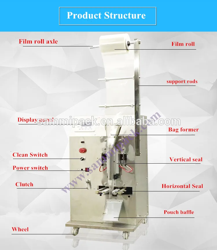 2-100ml liquid sachet/bag/pouch packaging machine