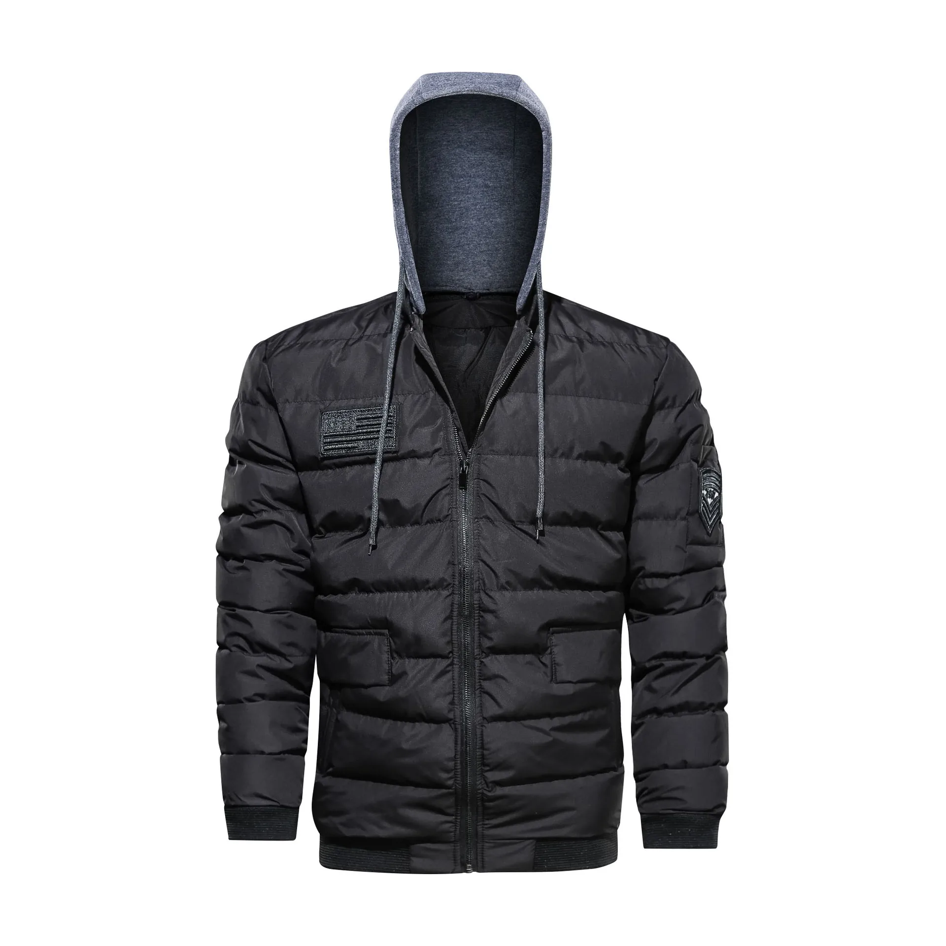 

Hooded Winter Jacket Men Fad Brand Fashion Windproof Quilted Jackets Army Military Tactical Coats Parkas Plus Size M-5XL