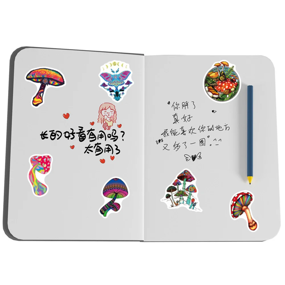 10/30/50PCS/ Psychedelic Mushroom Sticker Cartoon Sticker Skateboard Cup DIY Suitcase Notebook Guitar Graffiti Sticker Wholesale