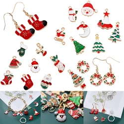 Christmas Pendant Ornament Enamel Xmas Charm For Bracelet Necklace Earring Making Cloth Sewing Bag Decor Scrapbooking Supplies