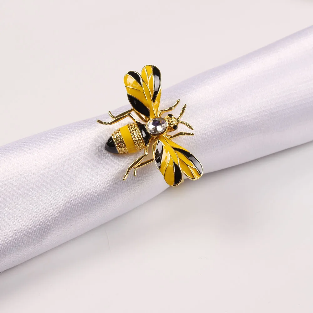 4pcs Dripping Dragonfly Napkin Button Napkin Ring Hotel Wedding Table Cloth Ring