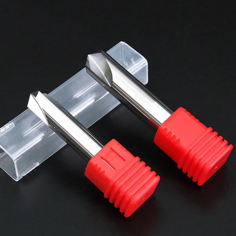 Fresa per smussatura in alluminio al carburo di CNC 60 90 120 gradi rivestita 3 flauti fresa per incisione e intaglio utensili per punte del Router