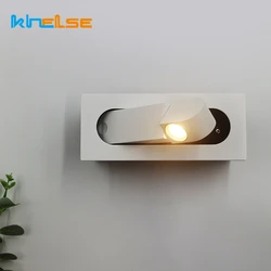 3W Embedded LED Wall Lamp 350 Degree Rotation Adjustable Angle Bedroom Bedside Reading Light Recessed Foldable Home Decor Sconce