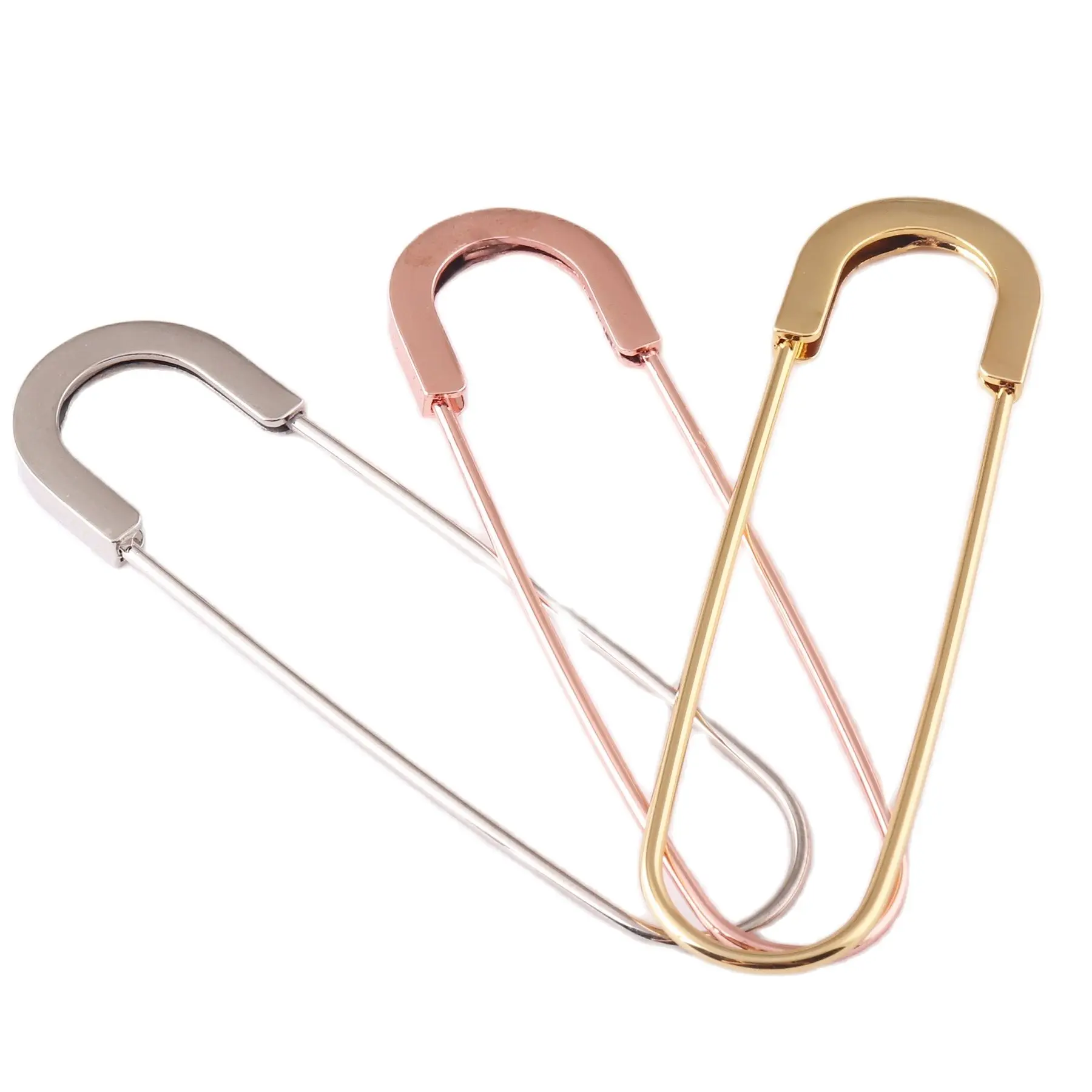 10pcs 80*21mm Large Charming Safety Pins Rose Gold Craft Findings Metal Brooch Safety Pins DIY Sewing Tools Accessory