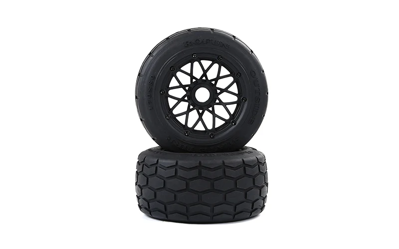 1/5 Scale Baja Rear Gravel All-Terrain Tires on 5 Spoke Wheels for HPI Baja 5B  LOSI 5IVE-T or Desert buggy XL