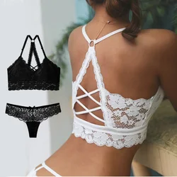 Women Lace Sexy Underwear Embroidery Bralette Set Female Ultra-thin Temptation Tongs G String And Bra Sets Seamless Lingerie