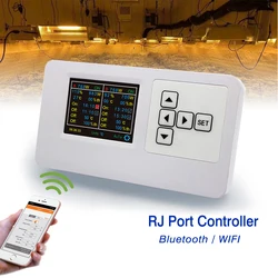 Controlador de luz LED de cultivo inteligente con WIFI/Bluetooth, Grupo remoto de Puerto RJ14, Control de temporizador regulable, lámpara LED con temperatura de humedad