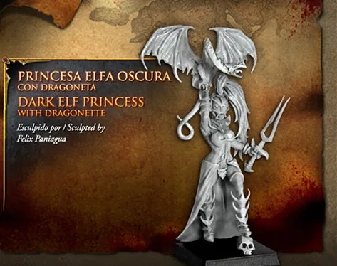 model kit resin kit Avatars of War 30mm   Dark Elf Princess and Magic PigeonHordes Tribe Oro Los Una the Skyhunter