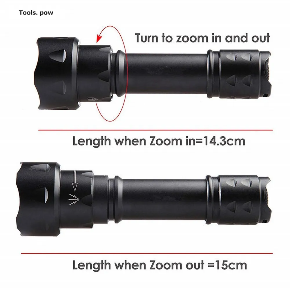 T20 5W IR Flashlight 850nm/940nm Zoomable Night Vision Torch LED Infrared Flashlight for Hunting,Trainning Tactical Flashlight