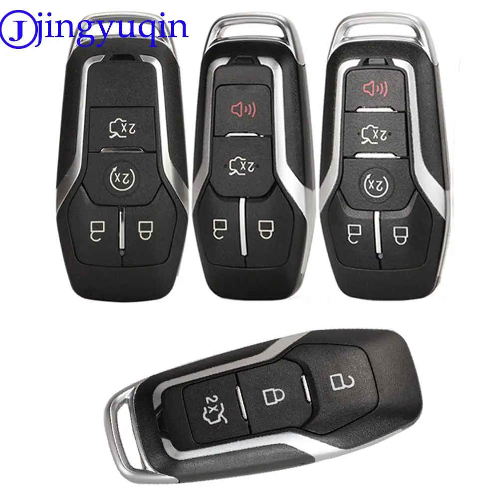 jingyuqin Smart Remote Key Case 3/4/5 Button For Ford Mustang Edge Explorer Fusion Mondeo Kuka Car Key Shell Uncut Blade