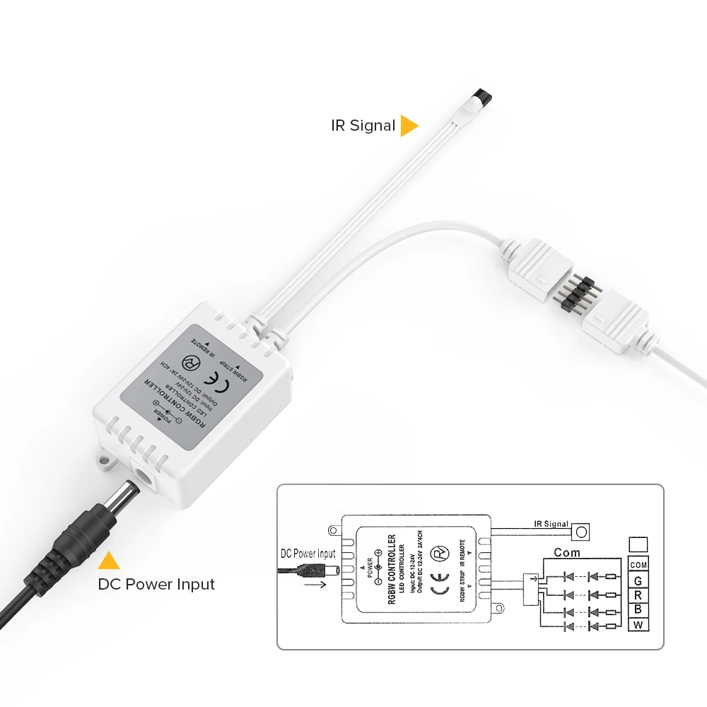 DC12V RGBW Controller Dimmer 40 Key 5 Pins IR Remote Control 4 Channels LED Controller For SMD 5050 RGBW RGBWW LED Strip Lights