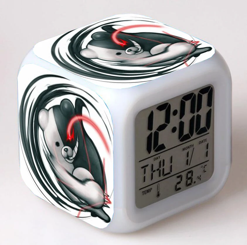 

Anime Danganronpa Cartoon LED 7 Color Flash Digital Alarm Clocks Kids Night Light Bedroom Desk Clock Alarm-Clock despertador