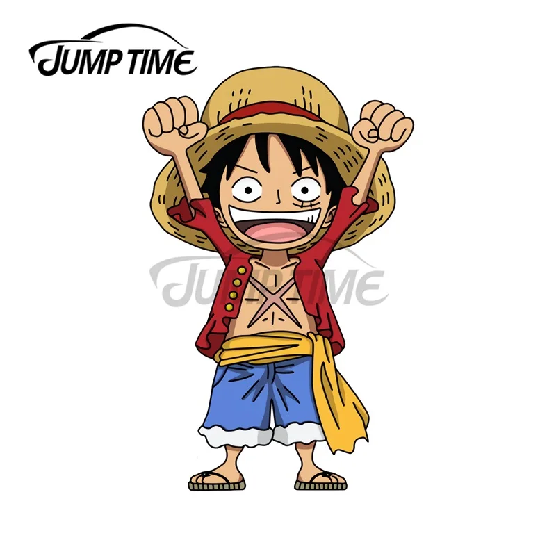 JumpTime 13 x 6.8cm For Luffy One Piece Motorcycle Car Stickers Vinyl Material Decal Personality Sticker Scratch-Proof Decor