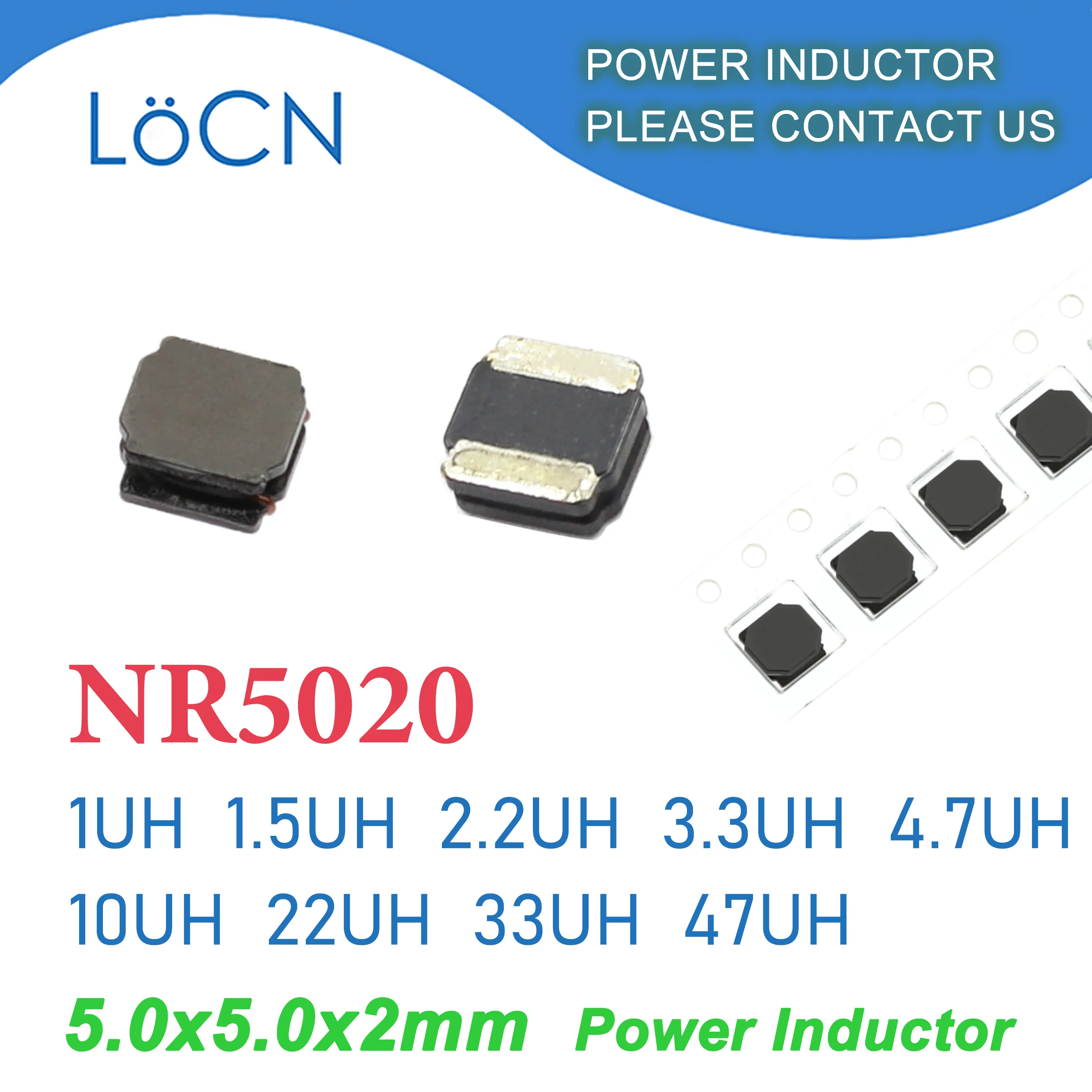 

500Pcs NR5020 SMD Inductor Power Shielded Wirewound 1UH 1.5UH 2.2UH 3.3UH 4.7UH 10UH 22UH 33UH 47UH 5.0x5.0x2 Power Inductors