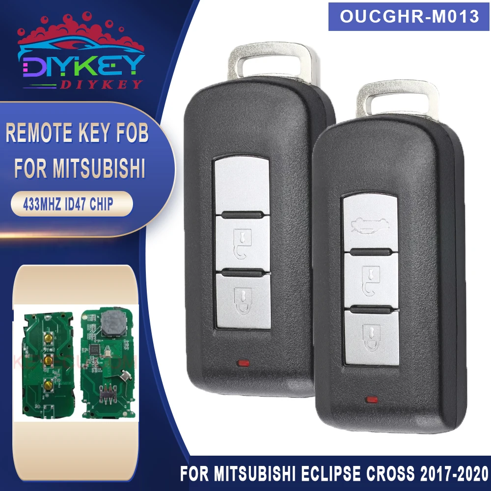 

DIYKEY Keyless Entry GHR-M014 GHR-M013 For Mitsubishi Eclipse Cross 2017 2018 2019 2020 Auto Remote ID47 Chip 433MHz Smart Key