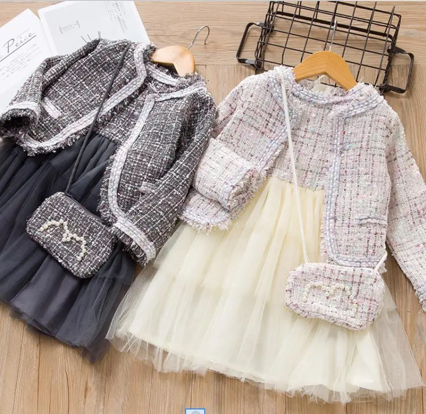 Ensemble de princesse hicken pour filles, manteaux et jupes à manches longues, costume 2 pièces pour enfants, nouvelle collection automne-hiver 2019, offre spéciale, ws1603