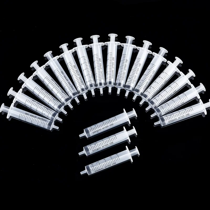 20 Packs Plastic Syringe  For Measuring Nutrient Sterile Hydroponics Measurement, Suitable for Measuring, Watering  (10 ml)