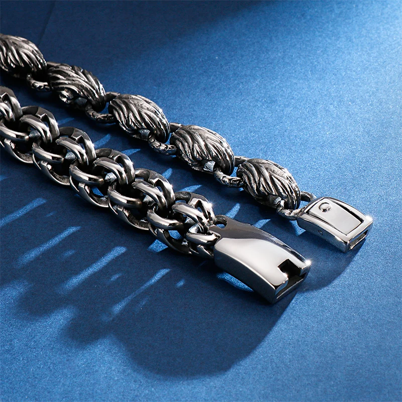 KALEN Punk Twisted Link Chain Bracelet Mens 23cm 9 Inches Stainless Steel Boho Hand Chain Armband Biker Hip Hop Jewelry 2019