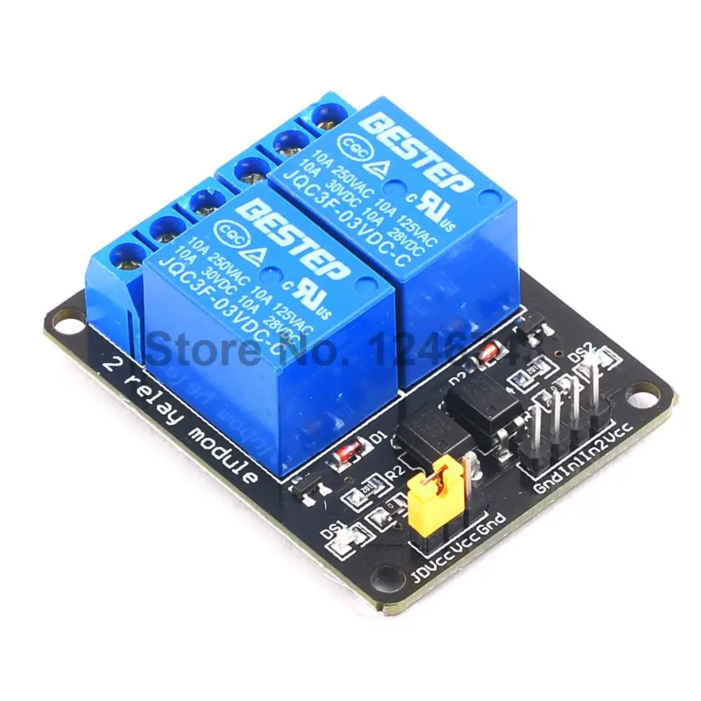 3.3V 3V 2 Channel Relay Module with Optocoupler Relay Output 2 way Relay Module for Arduino