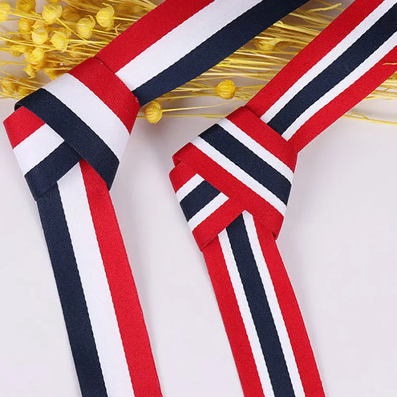 Width 10-40mm Navy Blue White Red Striped Clothing Decorative Ribbon for Backpack Diy Sewing Accessories Decorative GIft Ribbon