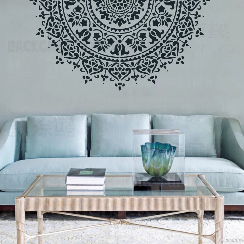 

70cm - 110cm Stencil Wall Decor Decorative Template To Paint For Plaster Painting Brick Big Large Mandala Ceiling Round S052