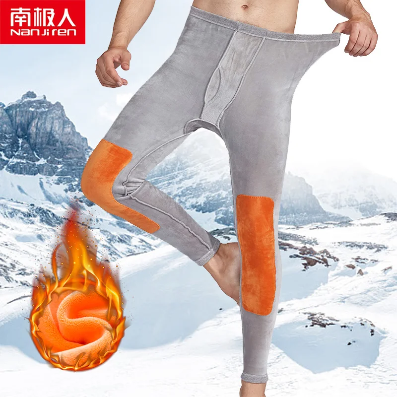 

NANJIREN Winter Thermal Underwear For Men Cotton Thicken Long Johns Fashion Mens Leggings Tight Men Thermal Sleep Pants