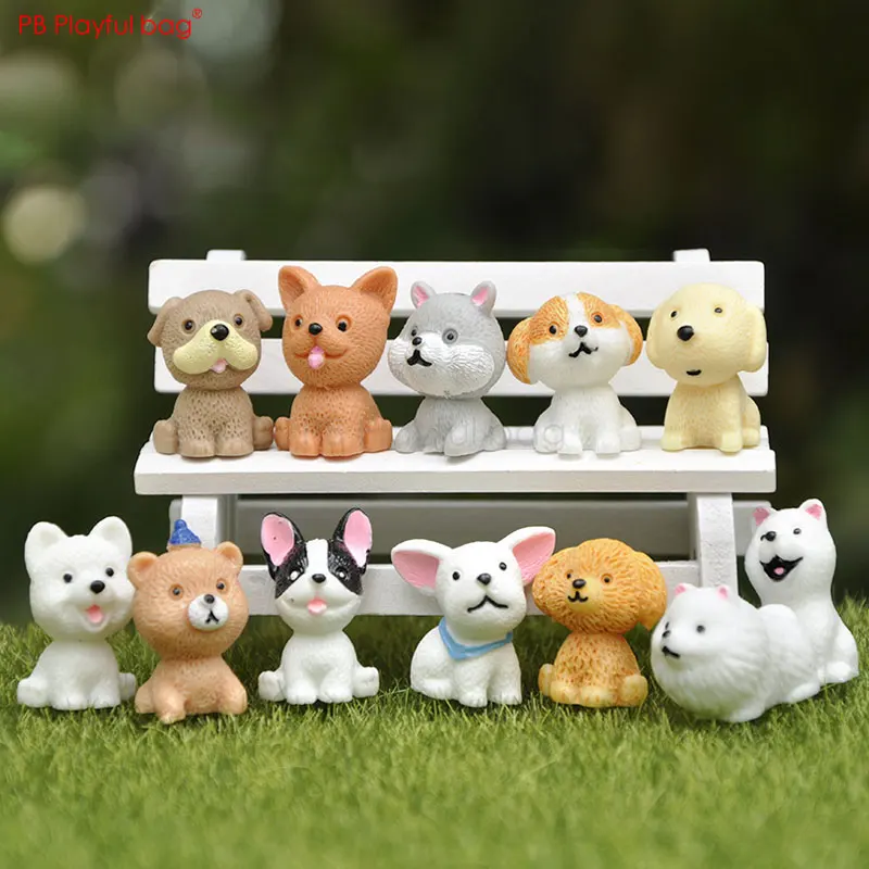 

Playful bag 12pcs/set cute dog series Toys-figure Samoyeb Poodle Pomeranian Cute Bear tiny model Children toy Action figure HF38