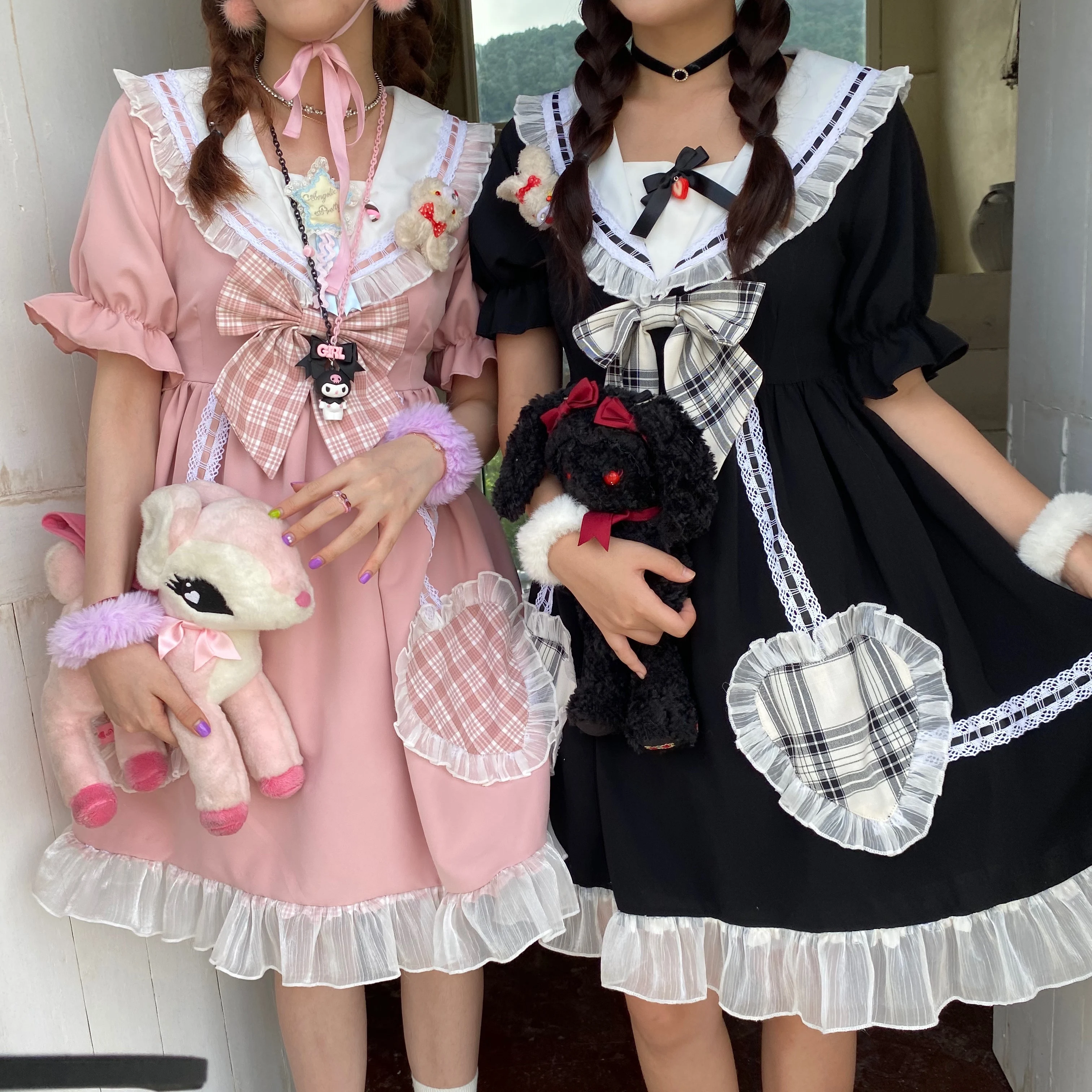 Japanische süße lolita kleid vintage puppe farbe hohe taille niedlich druck viktorianischen kleid kawaii mädchen gothic lolita op loli cos