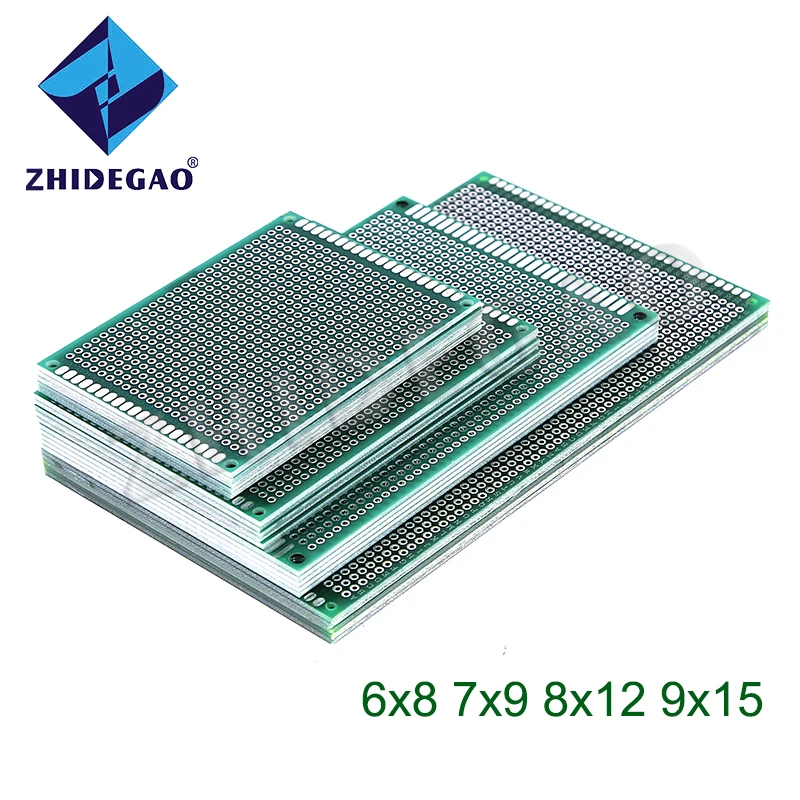 ZHIDEGAO 4pcs 6x8 7x9 8x12 9x15 cm double Side Copper prototype pcb Universal Board