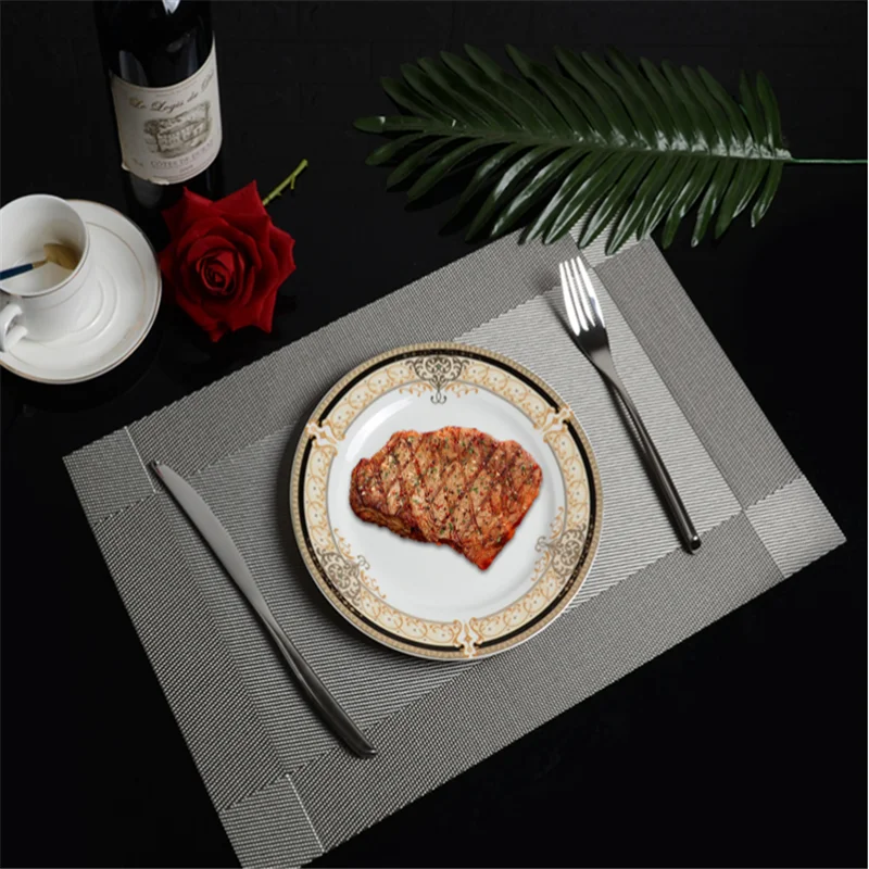 Waterproof PVC Placemat for Dining Table, Table Mat, Disc Pads, Bowl Pad, Table Cloth, Slip-Resistant, Fashion, 4 PCs/Lot