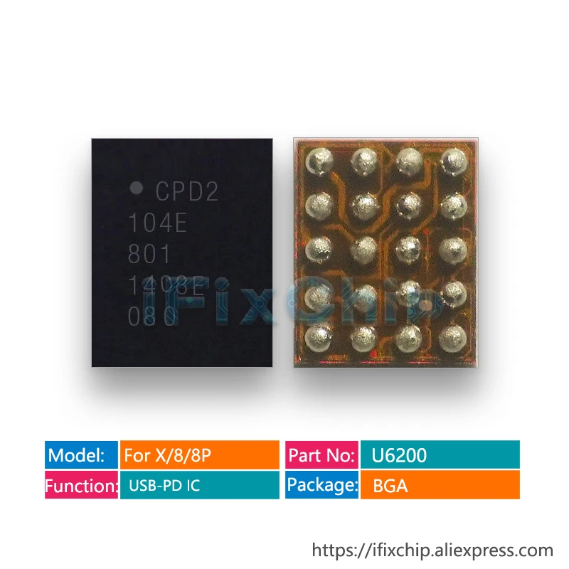 2-10pcs/lot CPD2 U6200 For iPhone x/8/8 Plus/8Plus USB-PD Fast charger/charging Chip IC