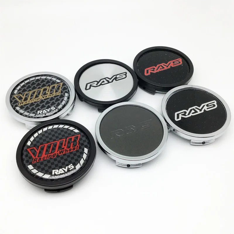 4pcs 58mm Wheel Center Caps Hub for Volk Rays Racing  52mm Rims Cover Logo Emblem Badge Car Styling Accessories