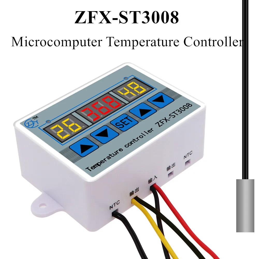 ZFX-ST3008 Mikrokomputerowy regulator temperatury Cyfrowy termostat Inteligentny regulator czasu Regulowany pomiar NTC10K