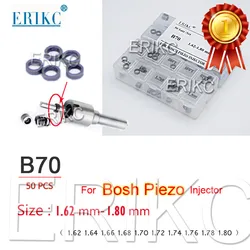 Inyector de combustible diésel ERIKC B70, 50 piezas, ajuste de cuñas, tamaño 1,62-1,80mm, boquilla de inyector piezoeléctrico Bosch, arandela ajustable