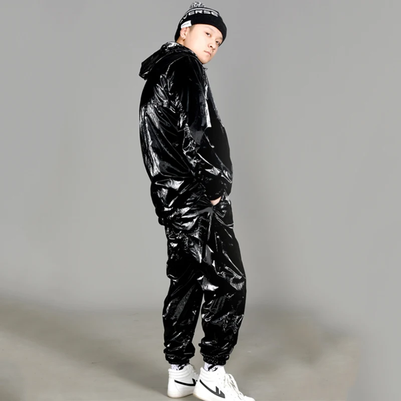 Hip Hop Costumes Men Women Silver Couple Street Dance Suit Adults Modern Stage Clothing Jazz Dancing Performance Outfit DN5382