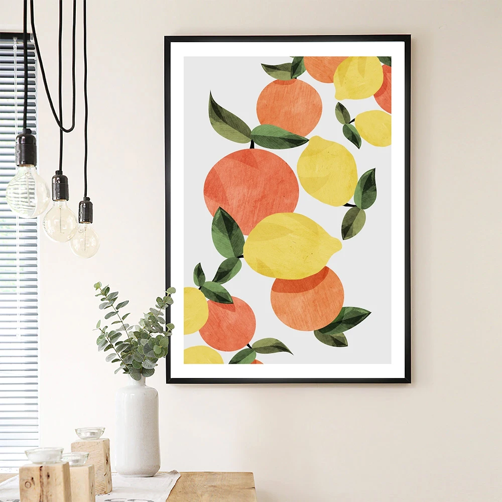 Watercolour Oil Painting Wall Art Canvas Fruits Oranges Lemons Posters and Prints Decor Picture For Kitchen Nordic Home Decor