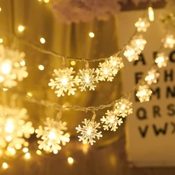 6M Christmas LED Light Garlands Curtain Fairy Light Snowflake Festoon String Light Decoration for Home New Year Ornament Lamp