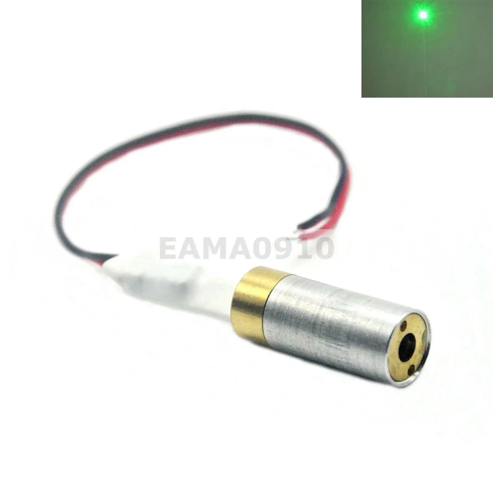 INDUSTRIAL/LAB 5VDC 532nm Green Laser 10mW Dot Laser Diode Module w/ 12mm Holder